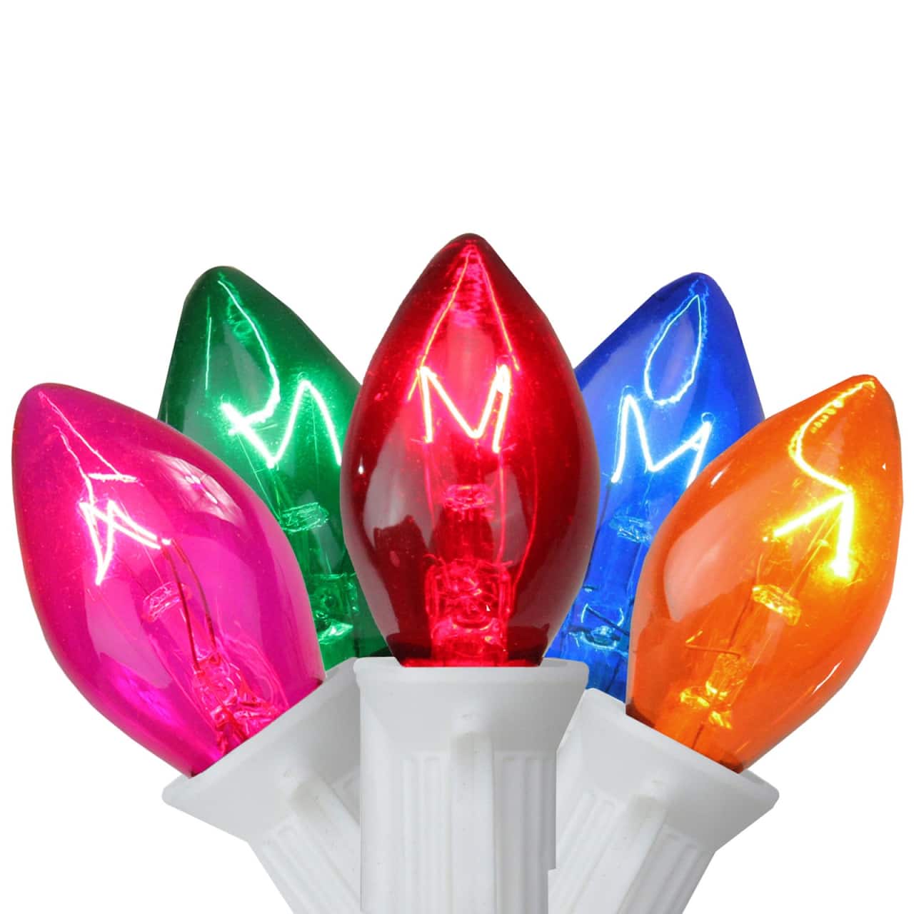 25ct. Multicolor C7 Christmas String Lights with White Wire